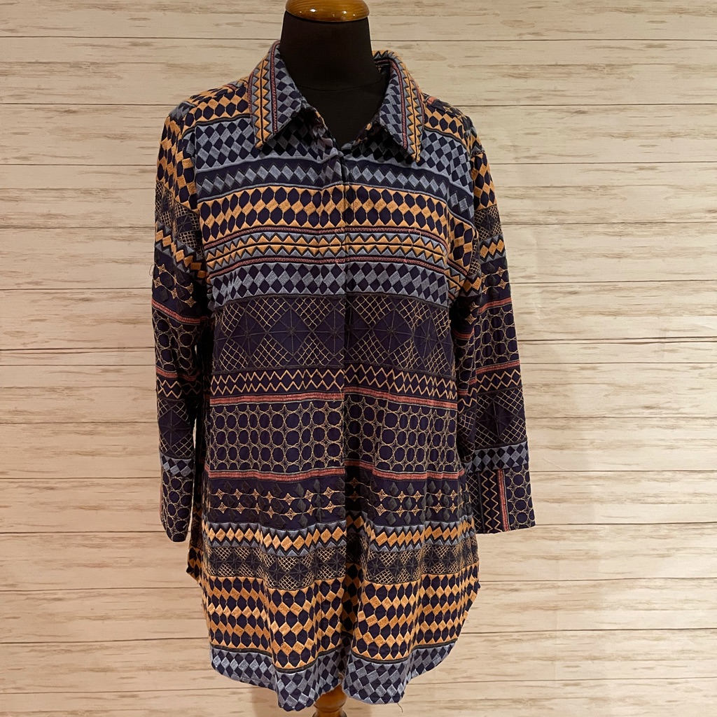 Euc! Boho Chic Button Down Top